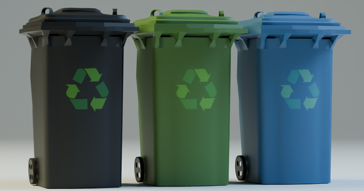 Low Poly Wheelie Trash Bin - Game Ready Low-poly 3D model | 3D ...