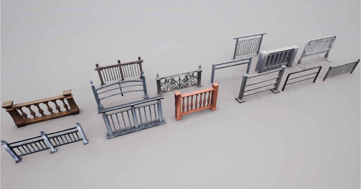 Modular Railing Pack | 3D 都市 | Unity Asset Store