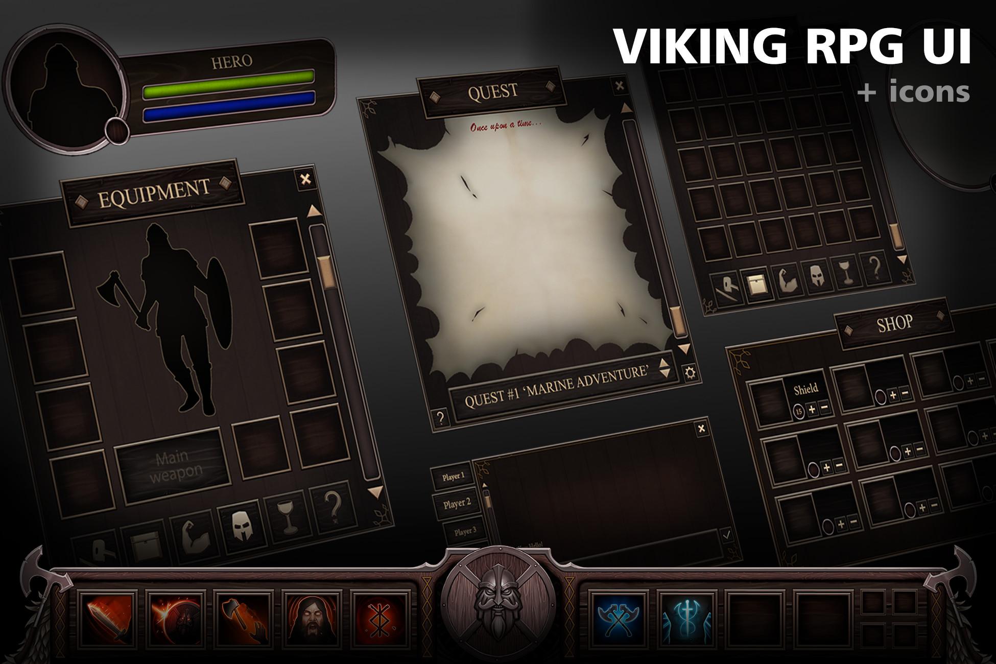 Viking RPG UI | 2D GUI | Unity Asset Store