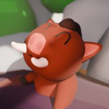 Cute low poly Boar
