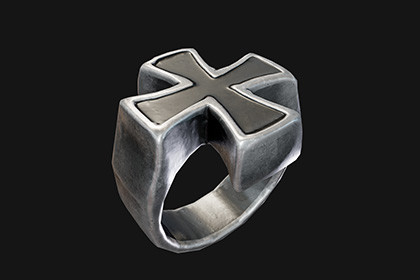 Cross Signet Ring – Game-Ready 3D Model