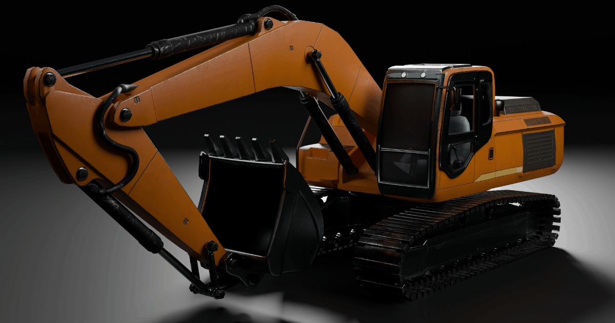 Industrial Excavator Low-poly | 3D Land | Unity Asset Store