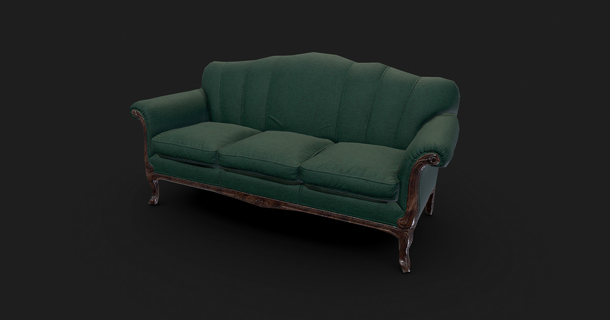 Unity Rendering Sofa Vintage Sofa 3D Model Game-Ready LowPoly | 3D Furniture | Unity Asset Store