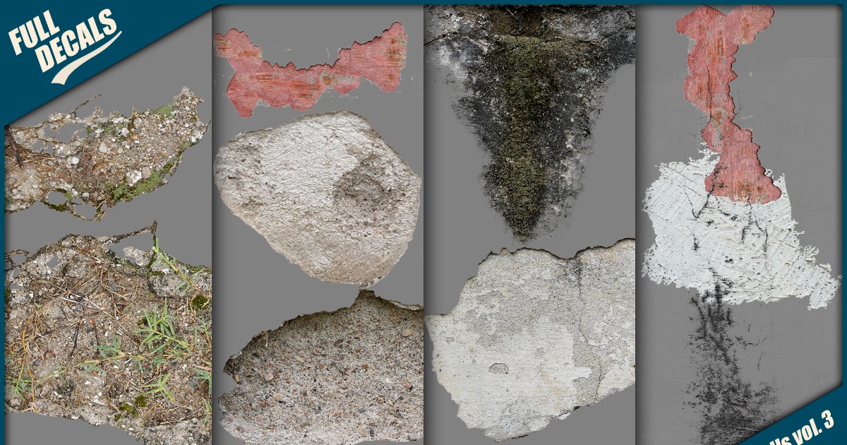 Wall decals Vol. 3 | 2D Textures & Materials | Unity Asset Store