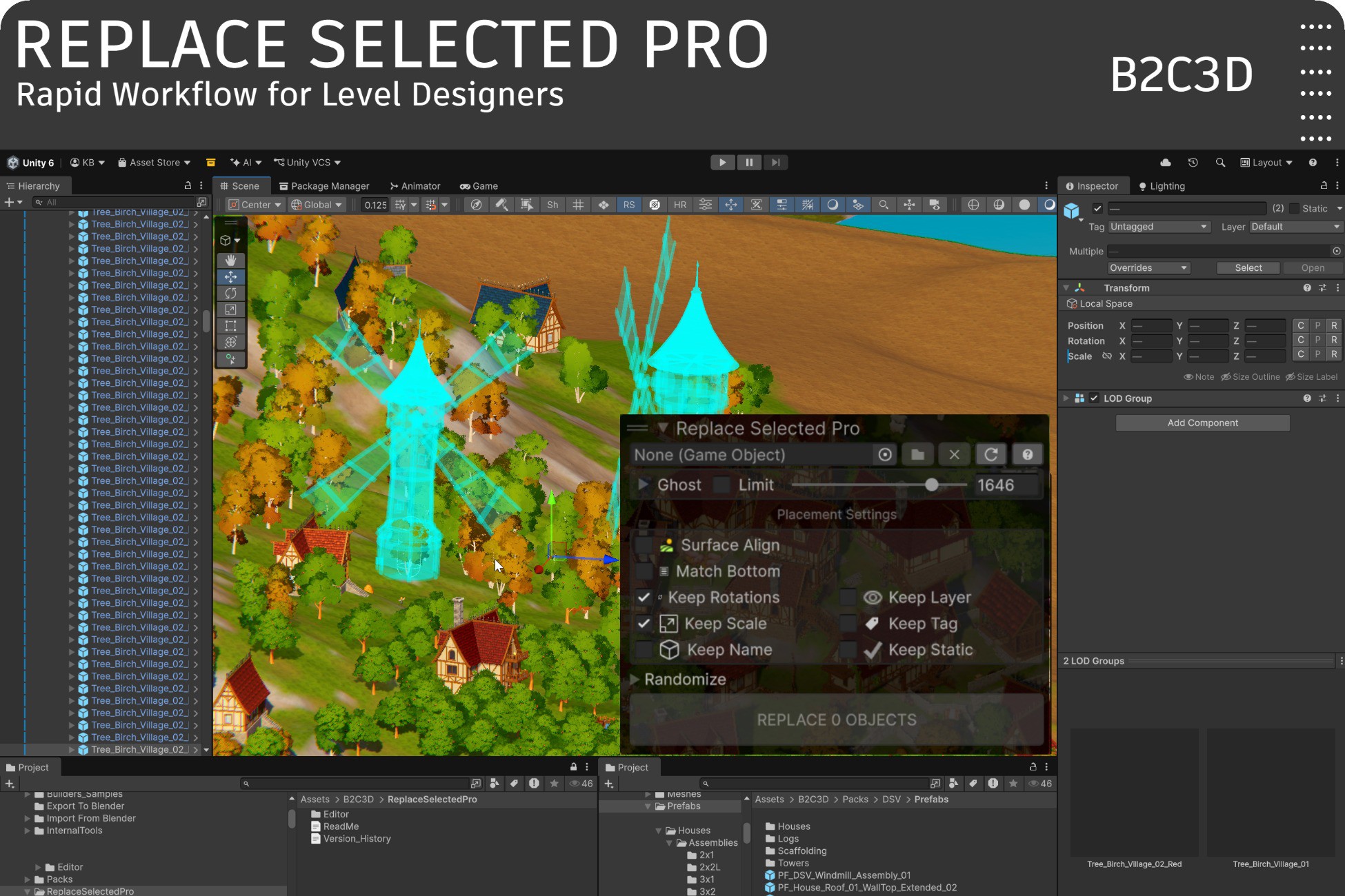 Replace Selected Pro | ユーティリティ ツール | Unity Asset Store