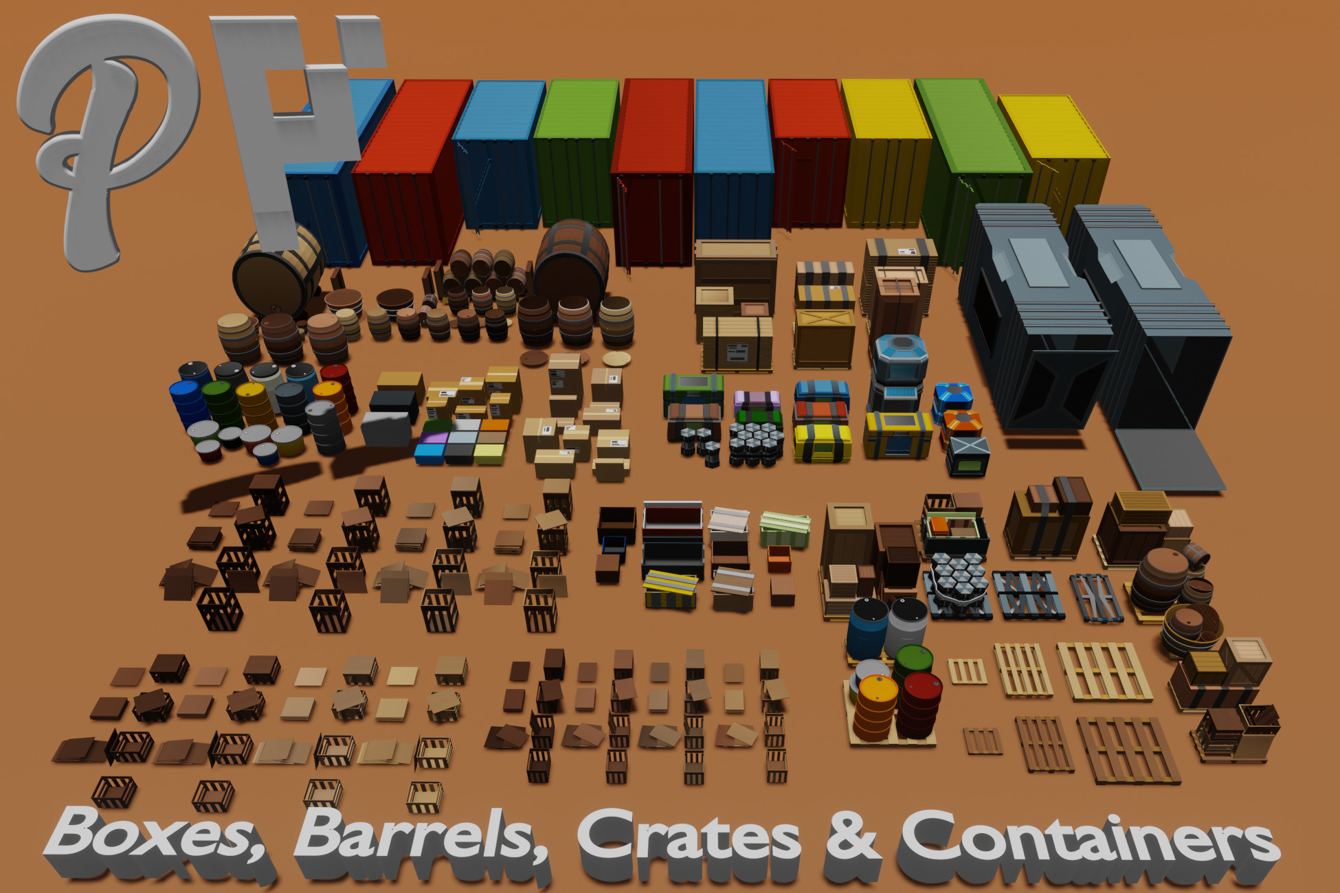 Low-Poly Boxes, Barrels, Crates & Containers | 3D Props | Unity Asset Store