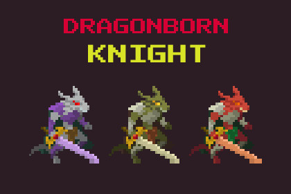 Dragonborn Knight - Top Down Pixel Art Character Assets