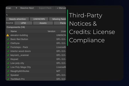 Third‑Party Notices & Credits: License Compliance for Unity