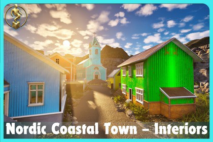 Coastal Nordic Town With Interiors