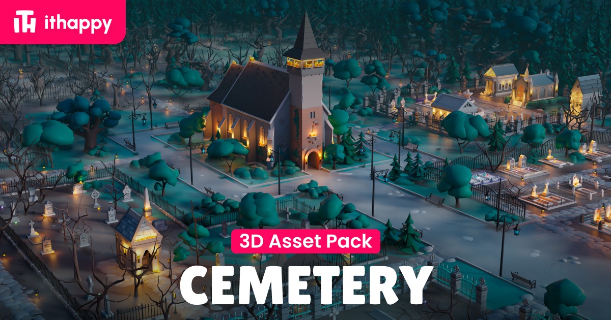 Cemetery - Low Poly 3D Model Pack | 3D Environments | Unity Asset Store