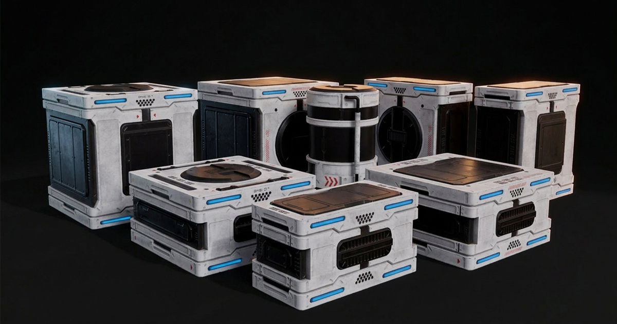 Sci-Fi Crates Pack B | 3D Furniture | Unity Asset Store