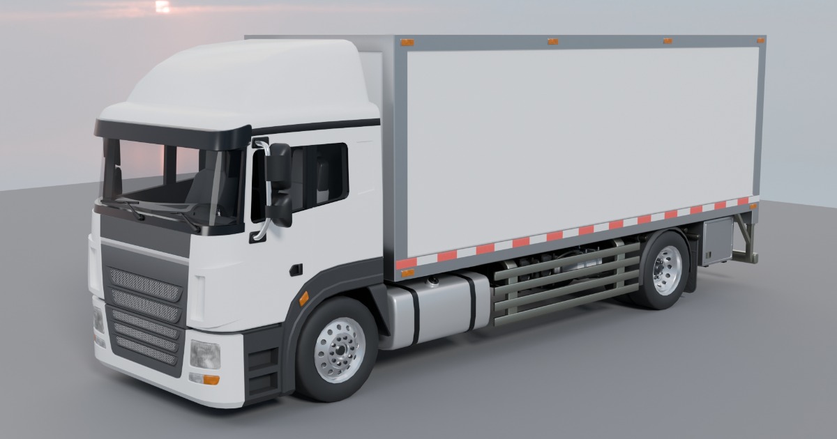 Cargo Box Truck 3D Model – Game Ready Interior, Openable Doors & Custom ...