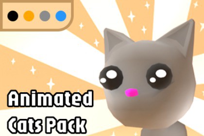 Cute Low Poly Animated Cats Pack