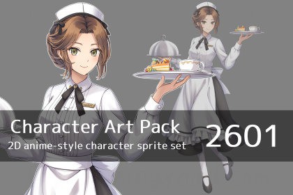Anime Character Art Pack: 2601 - Image: Woman, clerk, waitress, maid