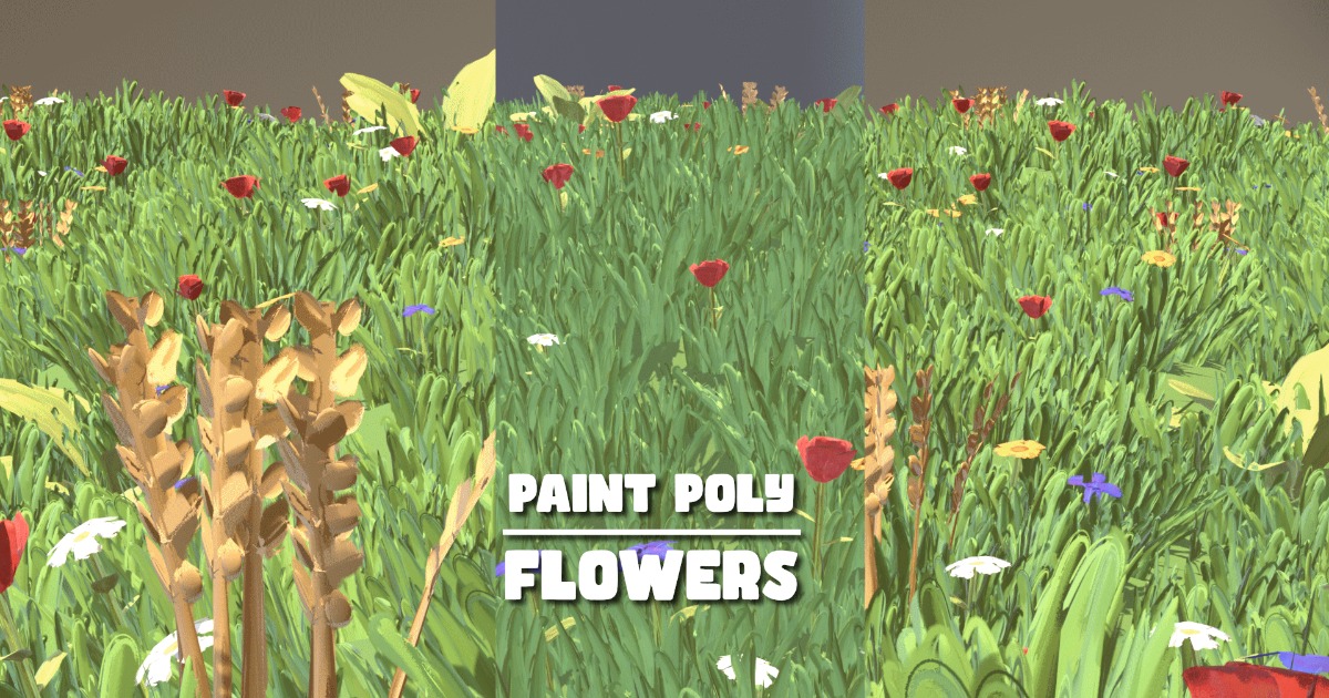 Draw Unity Flowr Paint Poly - Flowers & Clutter | 3D Flowers | Unity Asset Store