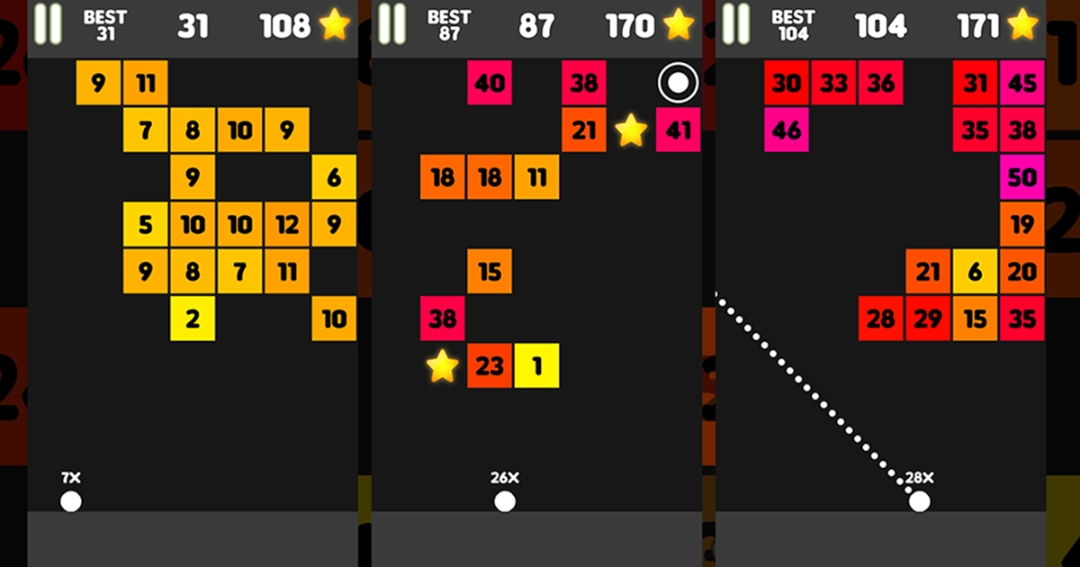 Original Ballz brick breaker demolition game shoot the balls and