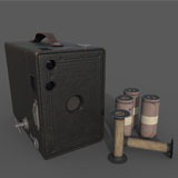 Camera with film rolls - Antique