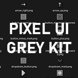 Pixel UI Grey Kit Sprites (32x32px)