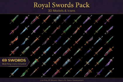 Royal Swords Pack - 3D Models & Icons
