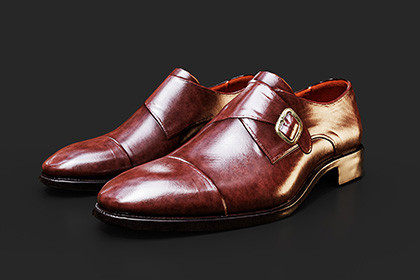 Monk Strap Shoes 3D Model Game Ready
