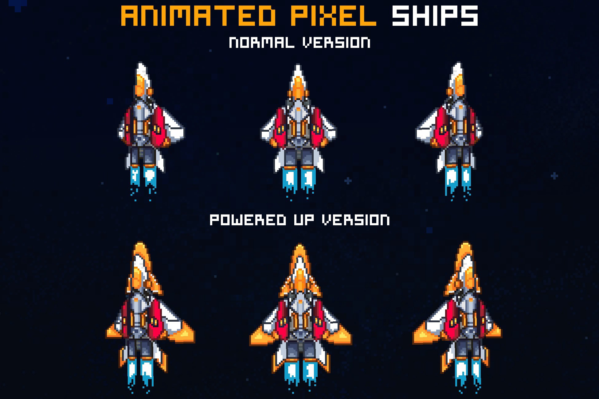 Animated Pixel Ships | 2D Characters | Unity Asset Store