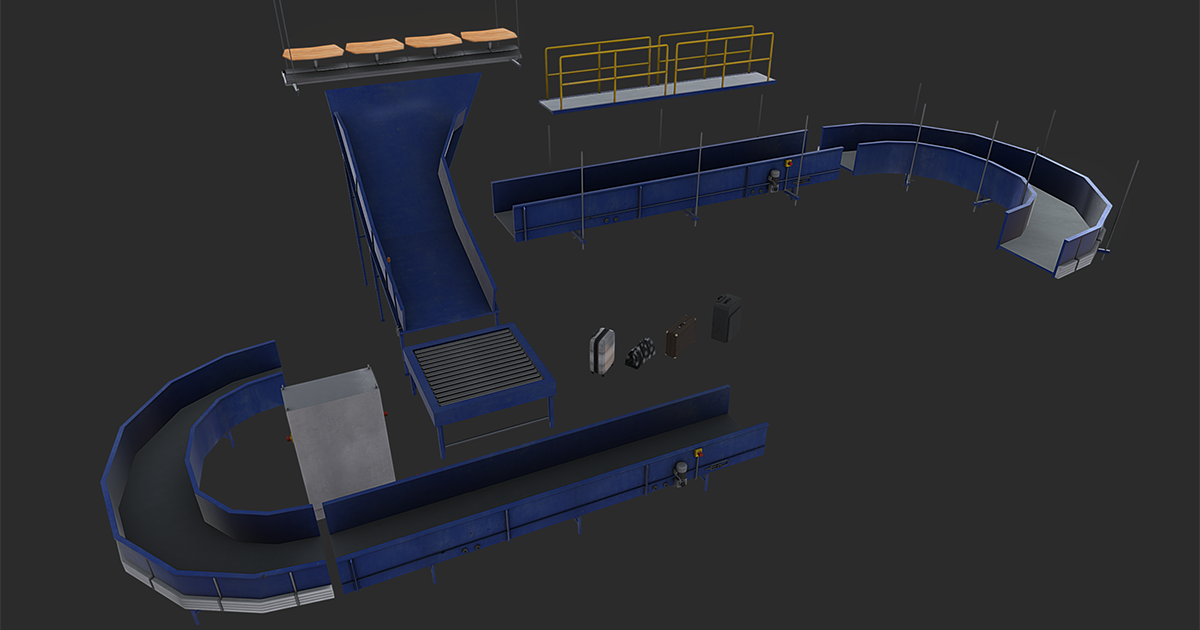 Unity Conveyor Example Luggage conveyors | 3D 工业场景 | Unity Asset Store