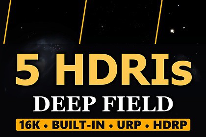 16K Deep Field Skyboxes – 5 HDRI Galaxy Panoramas