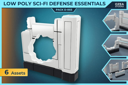 Low Poly Sci-Fi Defense Essentials Pack D-003