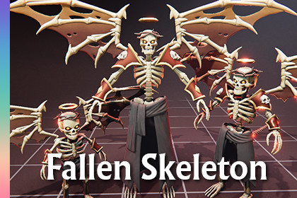 Fallen Skeleton - 3 Characters + Animations