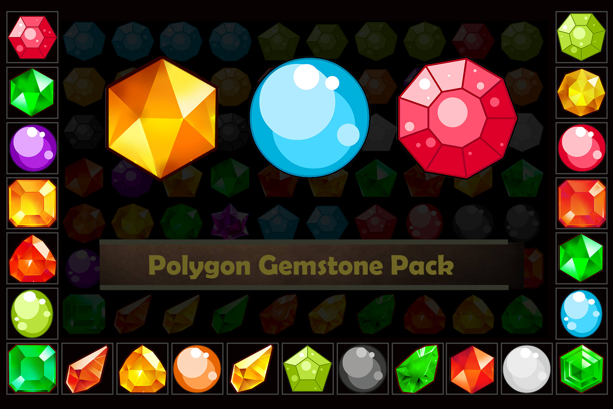 Gem Unity Texture Polygon Gemstone Pack | 2D Icons | Unity Asset Store