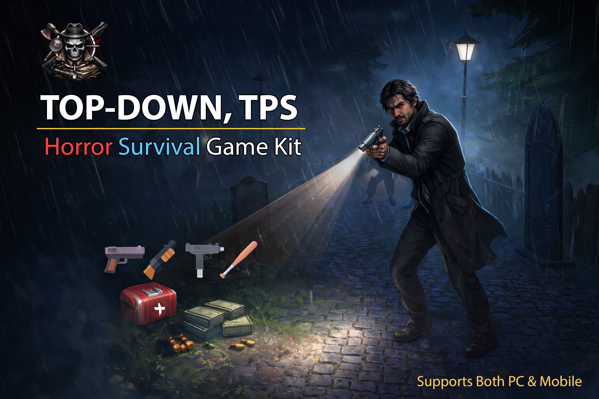 Top Down Horror Survival Game Kit – TPS (PC + Mobile)