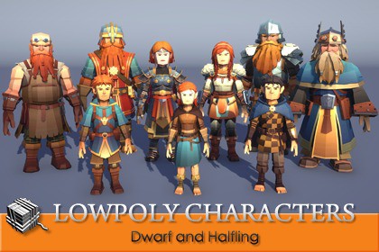 LowpolyCharacters_Dwarf and Halfling