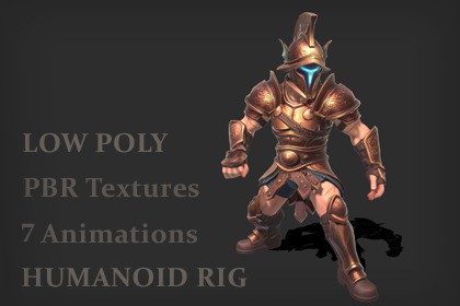 Stylized Bronze Warrior - Humanoid Low Poly