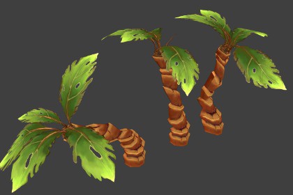 Stylized Palm Trees and Foliage