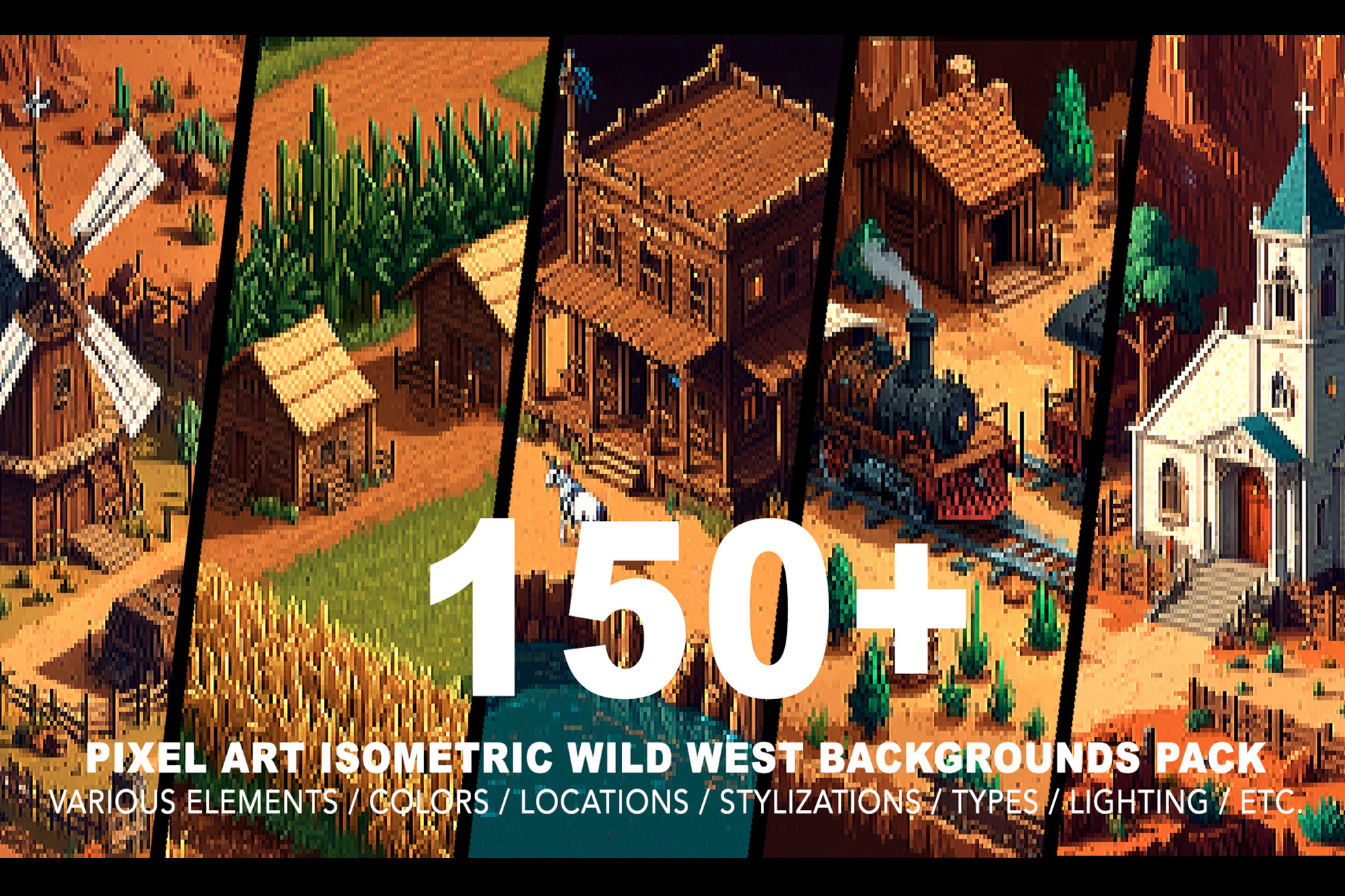 Pixel Environments Wild West Isometric Pixel Art | 2D Environments | Unity Asset Store