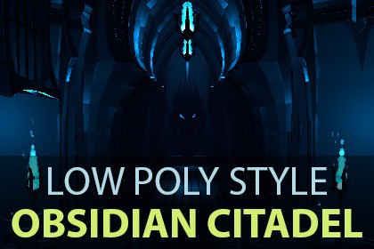 Low Poly Style Obsidian Citadel
