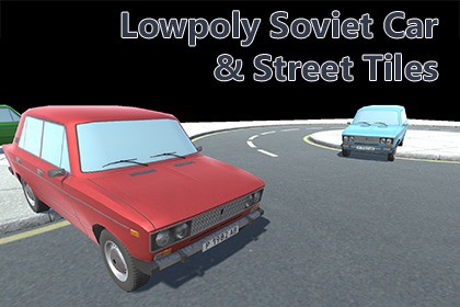 Lowpoly Soviet Car And Street Tiles