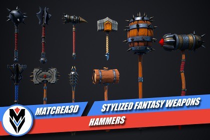Stylized Fantasy Weapons - Hammers