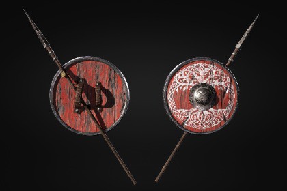 Low Poly Set "Spear and Shield"