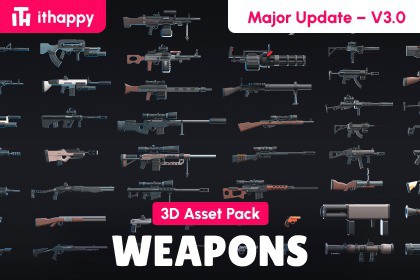 Weapons - Low Poly 3D Models Pack
