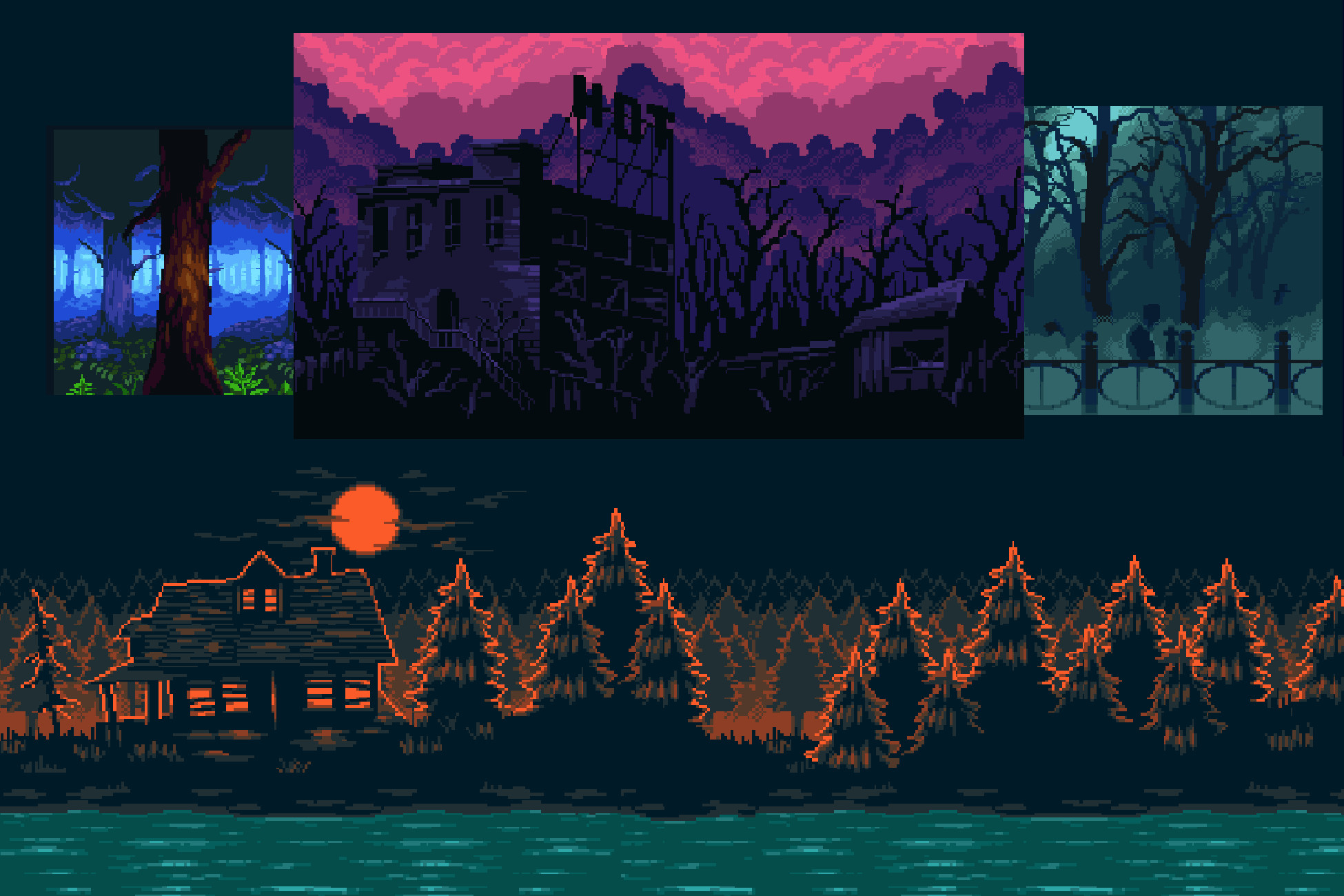 Quiet Hill Backgrounds Pack, image 1