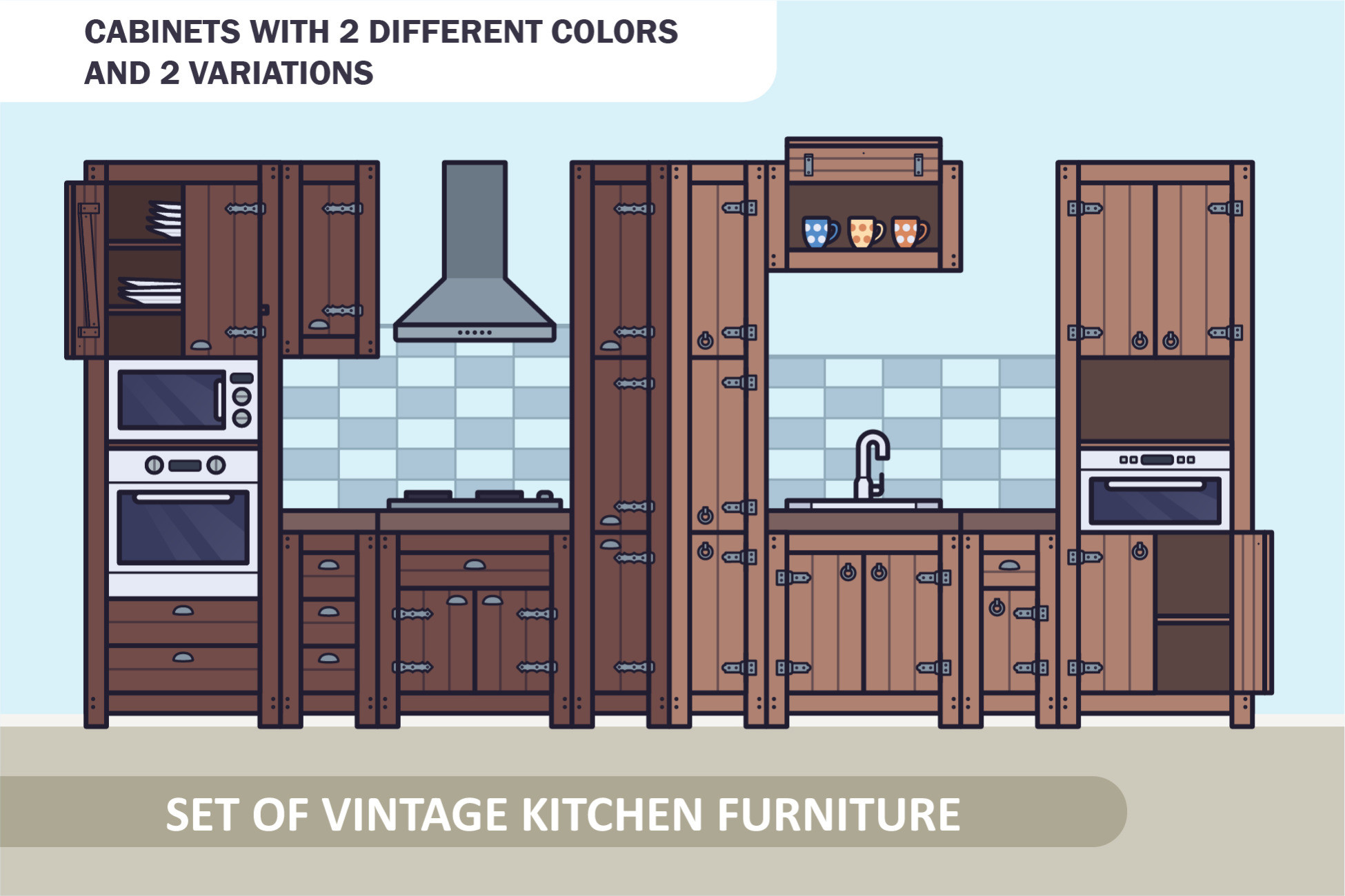 2D Vintage Kitchen Furniture Pack | 2D Environments | Unity Asset Store