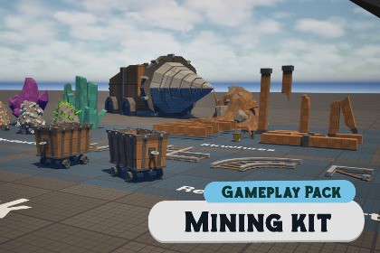 Mining Blockout Pack - Pickaxes, Ores, Crystals & Cave Props | Gameplay Pack
