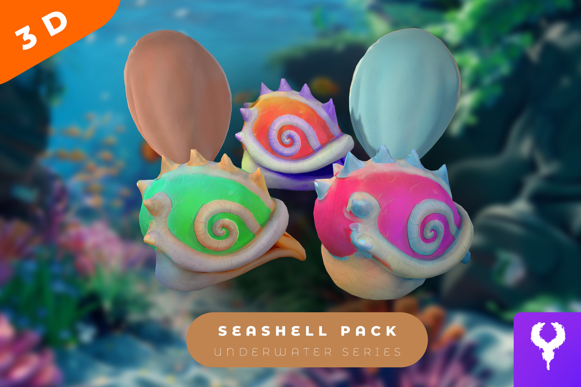 Cartoon Sea Shell Pack | Characters | Unity Asset Store