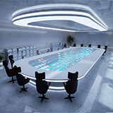 Futuristic Conference Room – Sci-Fi interior meeting hub