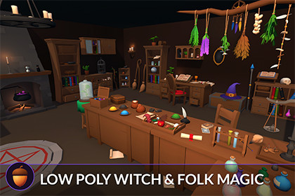 Low Poly Witch & Folk Magic Pack