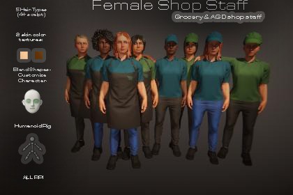 Female Shop Staff (Female modular characters)