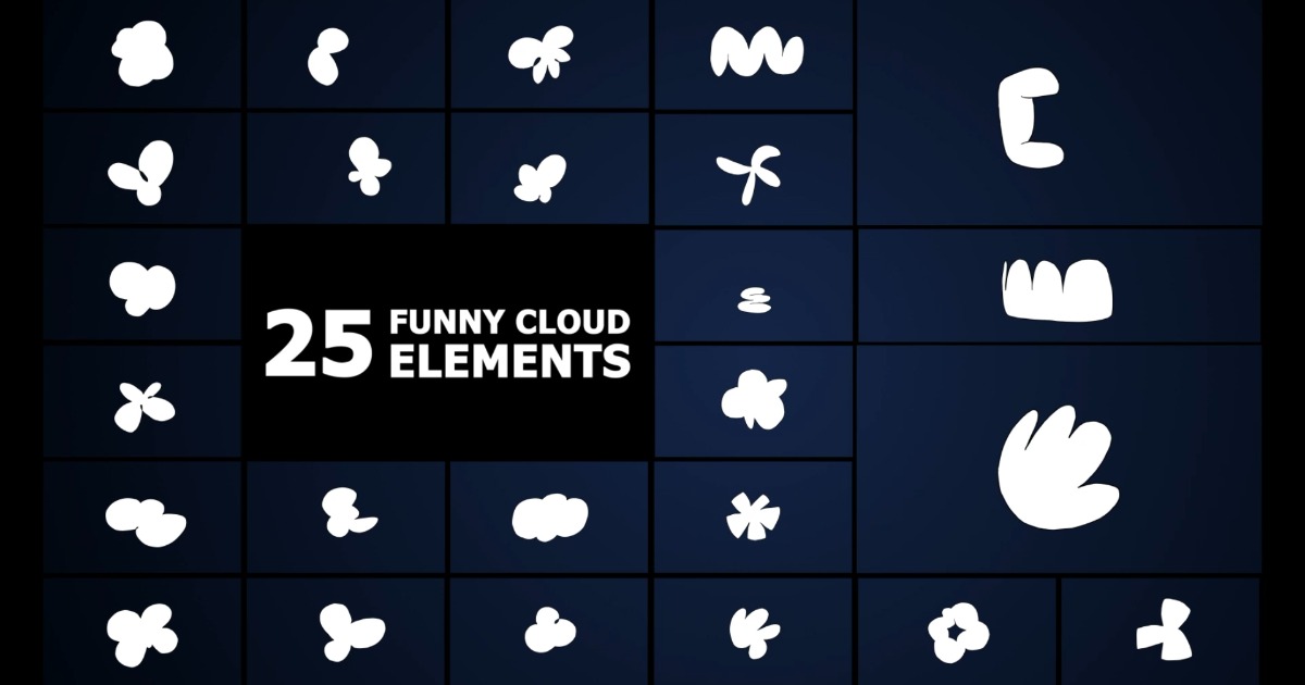 Funny Cloud Elements (12.03.25) | 2D Textures & Materials | Unity Asset ...