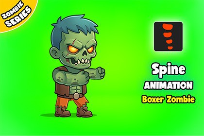 Boxer Zombie - 2D Animated Character (Spine)