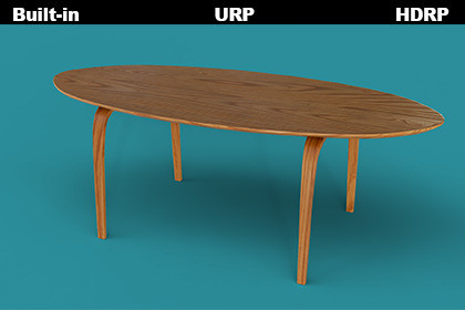 Natural Wood Oval Dining Table 3D Model